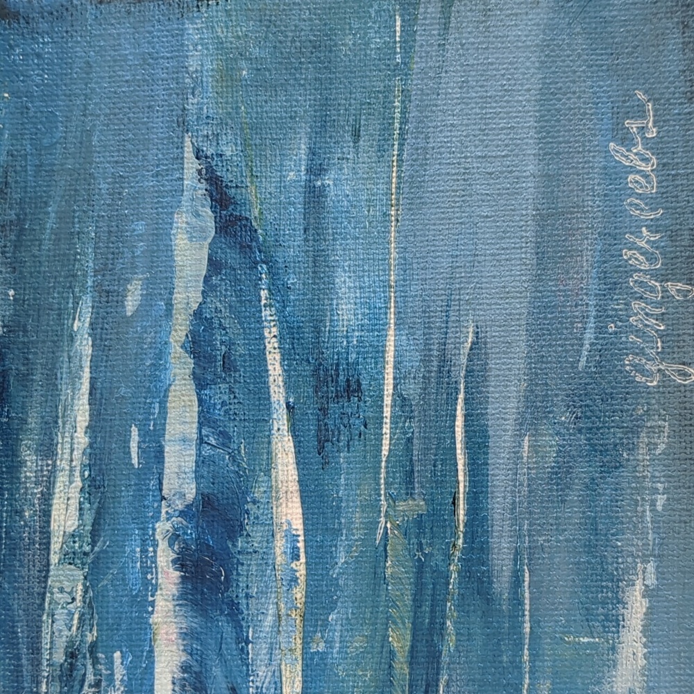 New Painting Dark Moonlit Seascape Waves, Signed Original Acrylic 14X11  Canvas - Picture 4 of 10